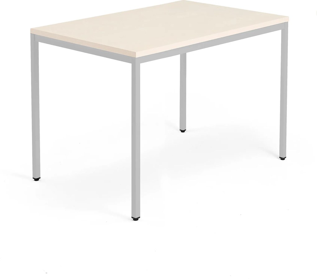 Kancelársky pracovný stôl Modulus, 1200x800 mm, breza/strieborná