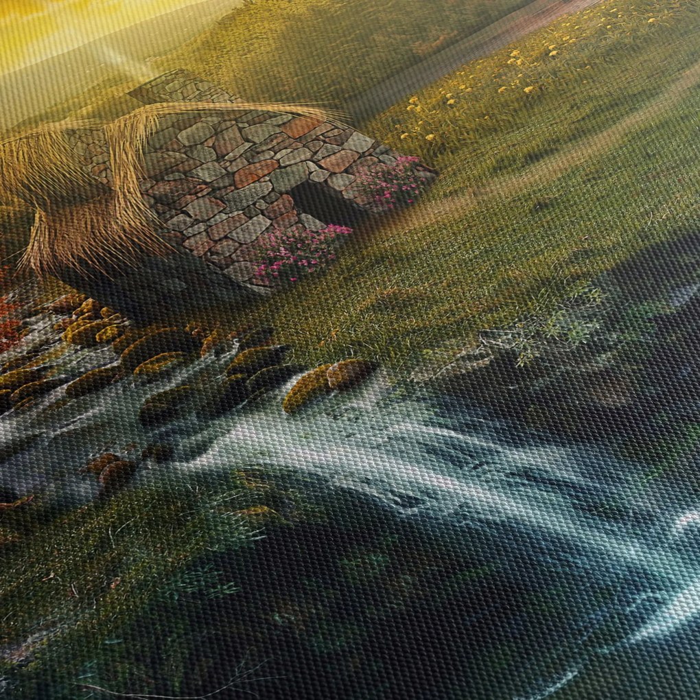 Obraz Chalupku v rozprávkovej krajine (120x50 cm)