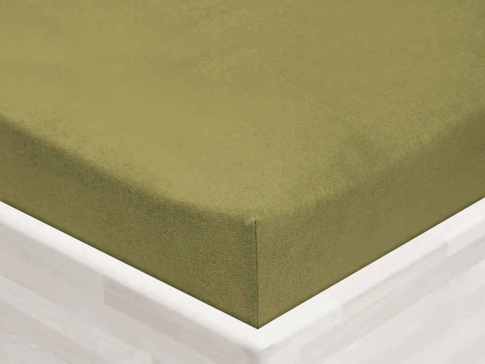 Detské jersey napínacie prestieradlo do postieľky JR-020 Olivové 70 x 140 x 10 cm - do postieľky