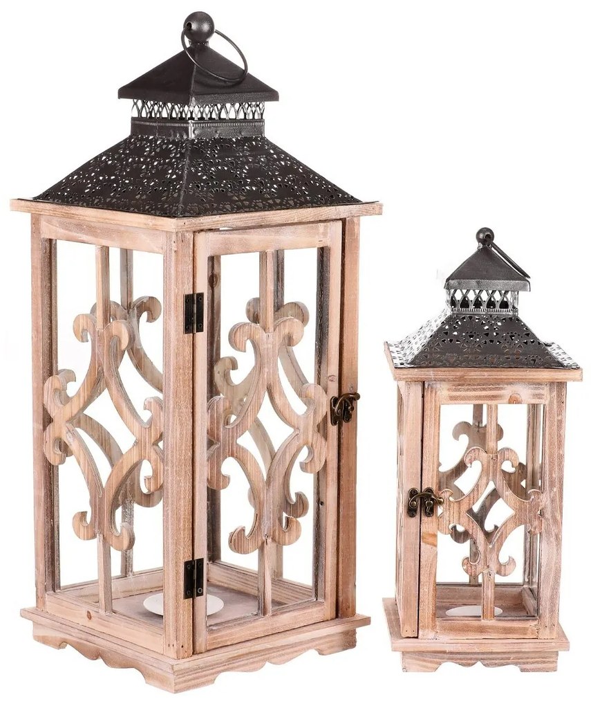 Sada drevených lampášov Brandstatt, 2 ks