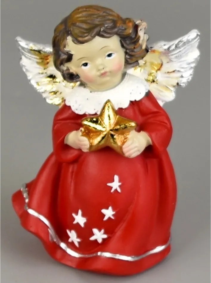 Vianočný anjelik s hviezdou, 10 cm