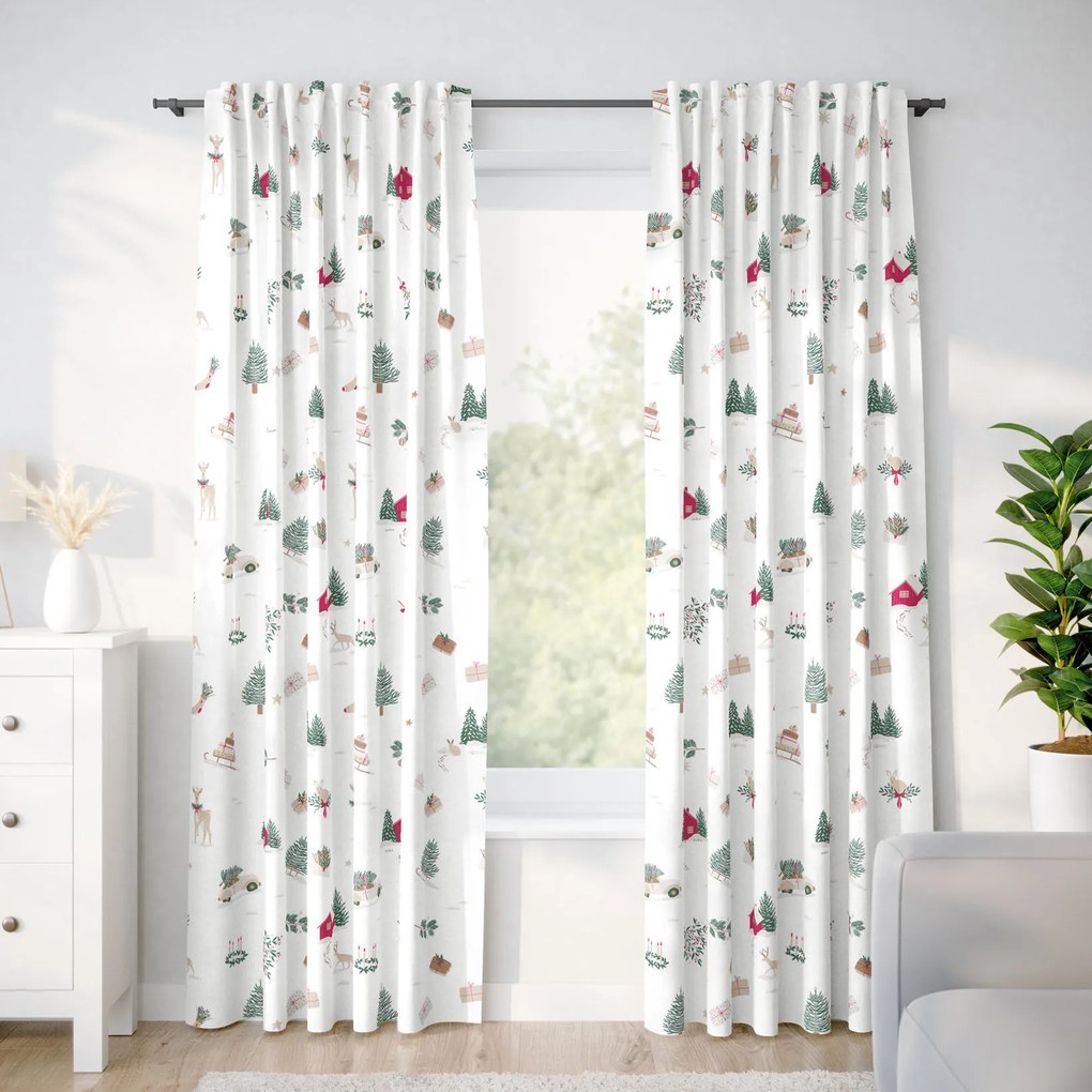 Goldea vianočný bavlnený záves - tradičné vianoce 240x150 cm