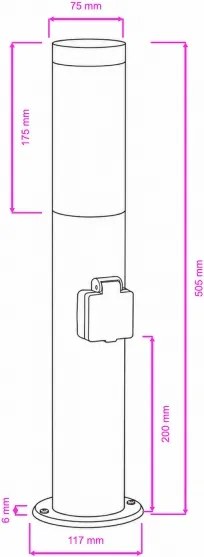 BRILAGI - Vonkajšie svietidlo so zásuvkou ELIA 1xE27/20W/230V IP44 50 cm antracit