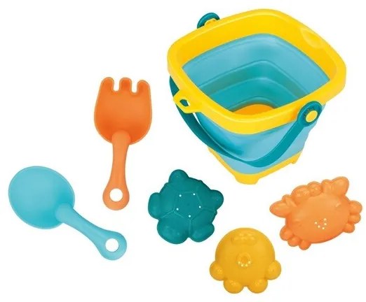 Baby Mix Skladacie vedierko s hračkami do vody apiesku, 5 ks