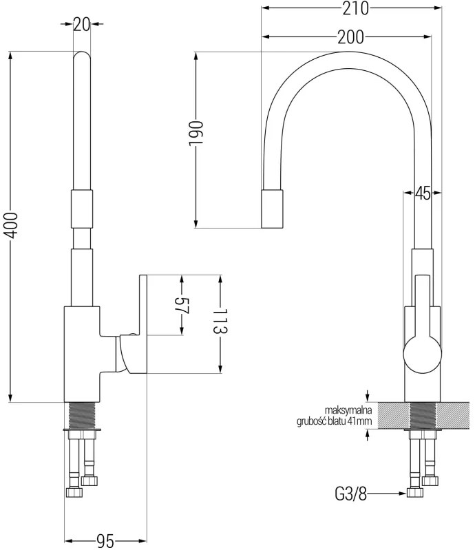 Mexen Flex Drezová batéria, chróm-biela 670900-02 - MEXEN