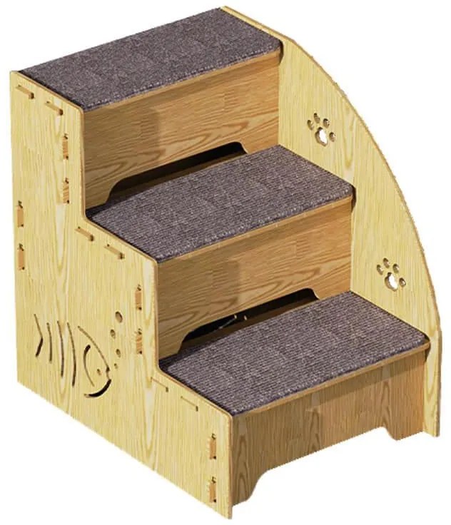 DIY drevené schodíky pre domáce zvieratá Svetlé drevo