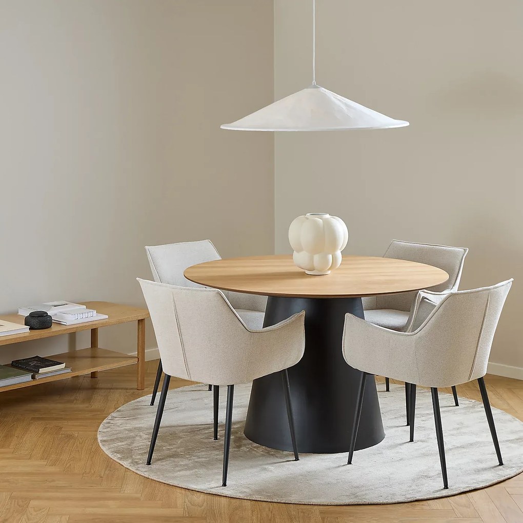Okrúhly jedálenský stôl Soli 120 cm dub prírodný/čierny