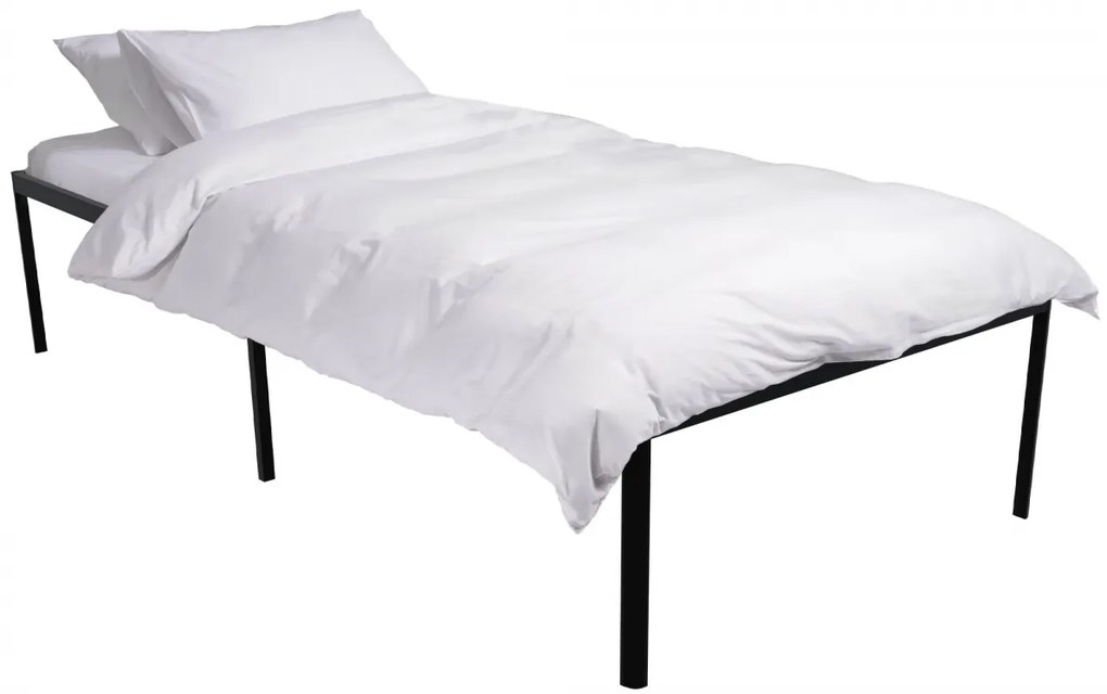 Kovová posteľ Hamlin - 200 x 90, v 41 cm - Čierna