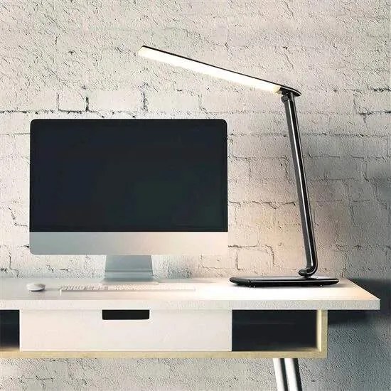 Solight LED stolná lampa stmievaťelná, 12W, voľba teploty svetla, USB, čierna