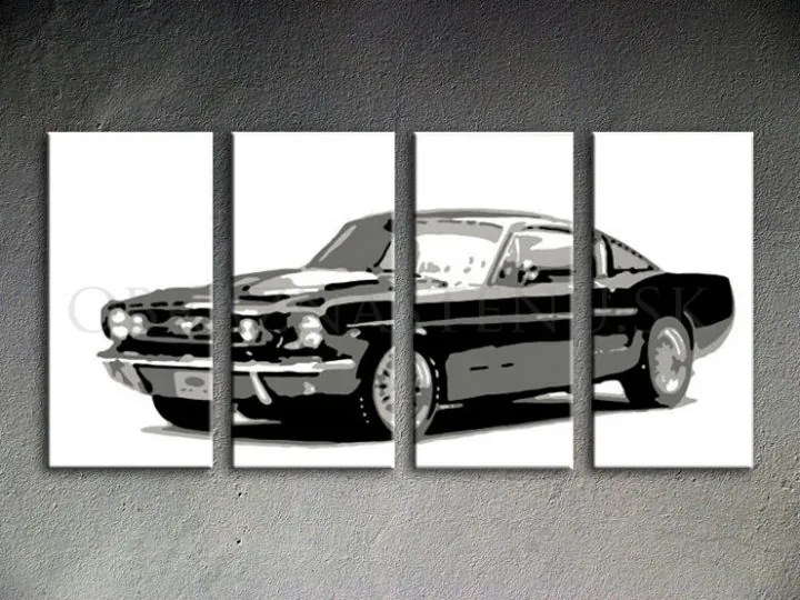Ručne maľovaný POP Art obraz Ford Mustang | rôzne rozmery