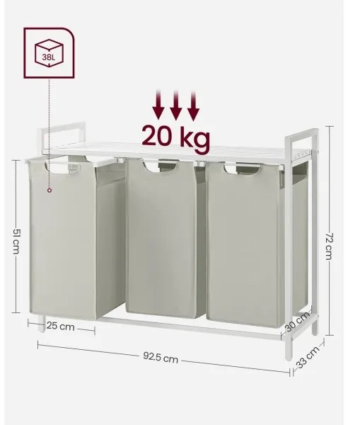 Kôš na bielizeň REX biely