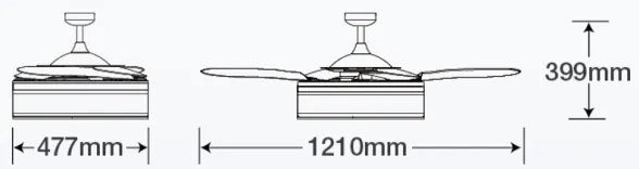 FANAWAY 511030 - LED Stropný ventilátor FRASER 3xE27/20W/230V biela + DO