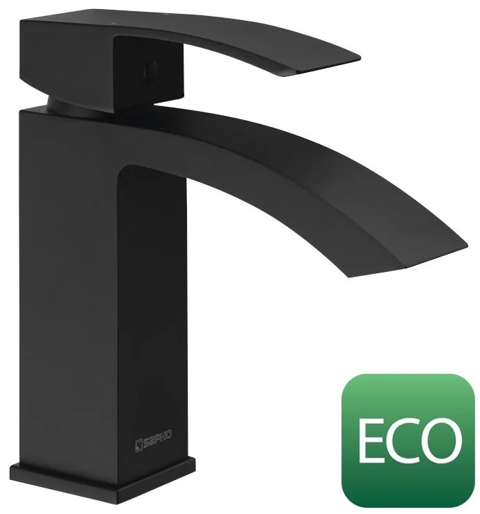 Sapho GINKO 35, stojánkova umývadlová batéria bez výpuste, ECO miešacia kartuša, čierna matná, 1101-02B-01