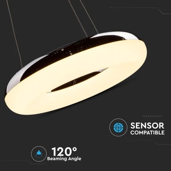 LED Luster na lanku LED/40W/230V 3000K pr. 40 cm lesklý chróm