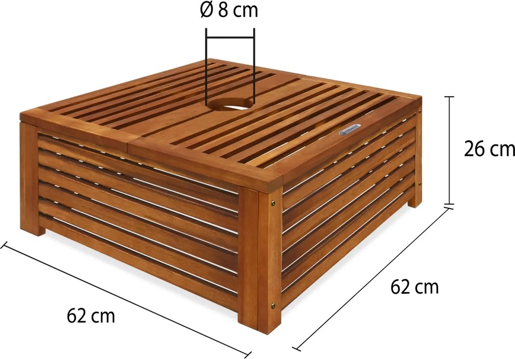 Kryt stojanu na slunečník Baselor z akáciového dřeva hnědý