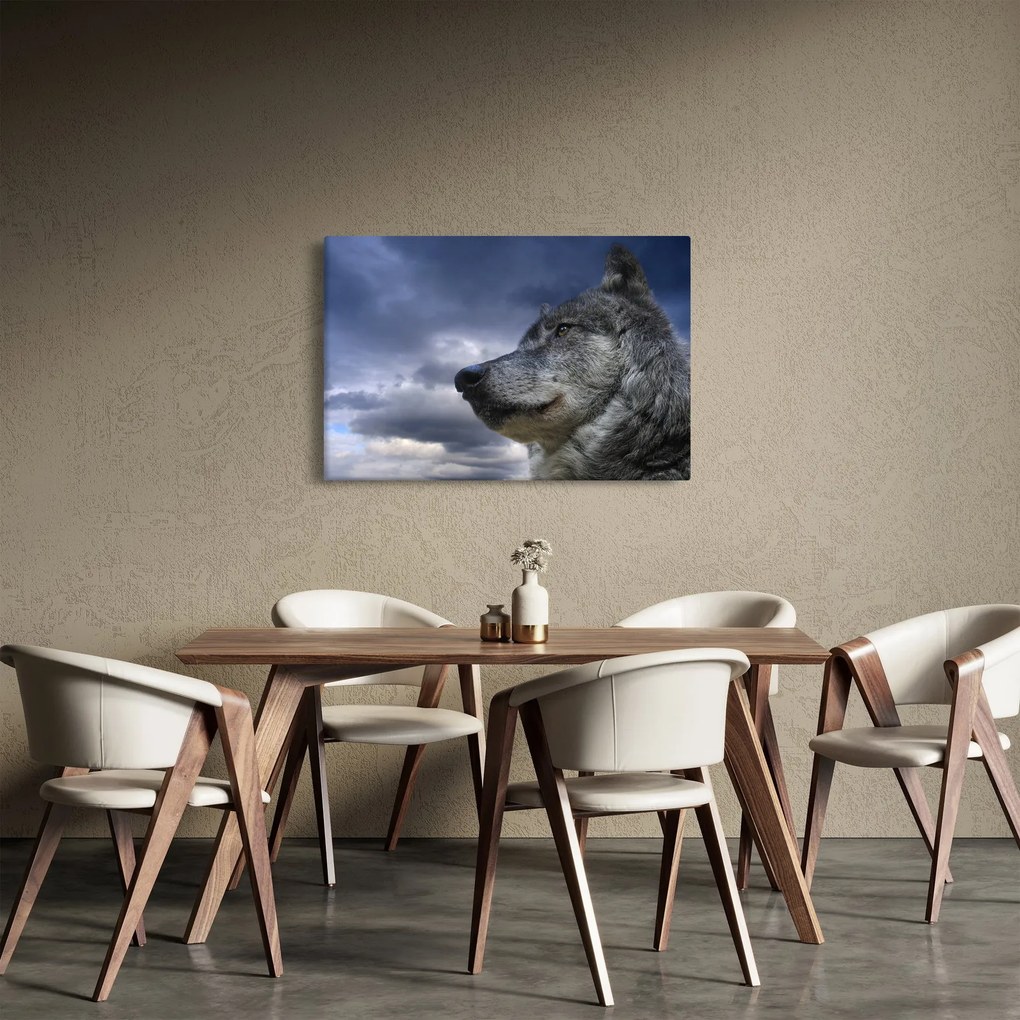 Obraz - Vlčia hlava (90x60 cm)