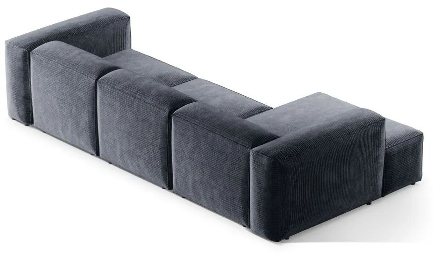 Sivomodrá menčestrová rohová pohovka (ľavý roh/s leňoškou) Bergano – Cosmopolitan Design