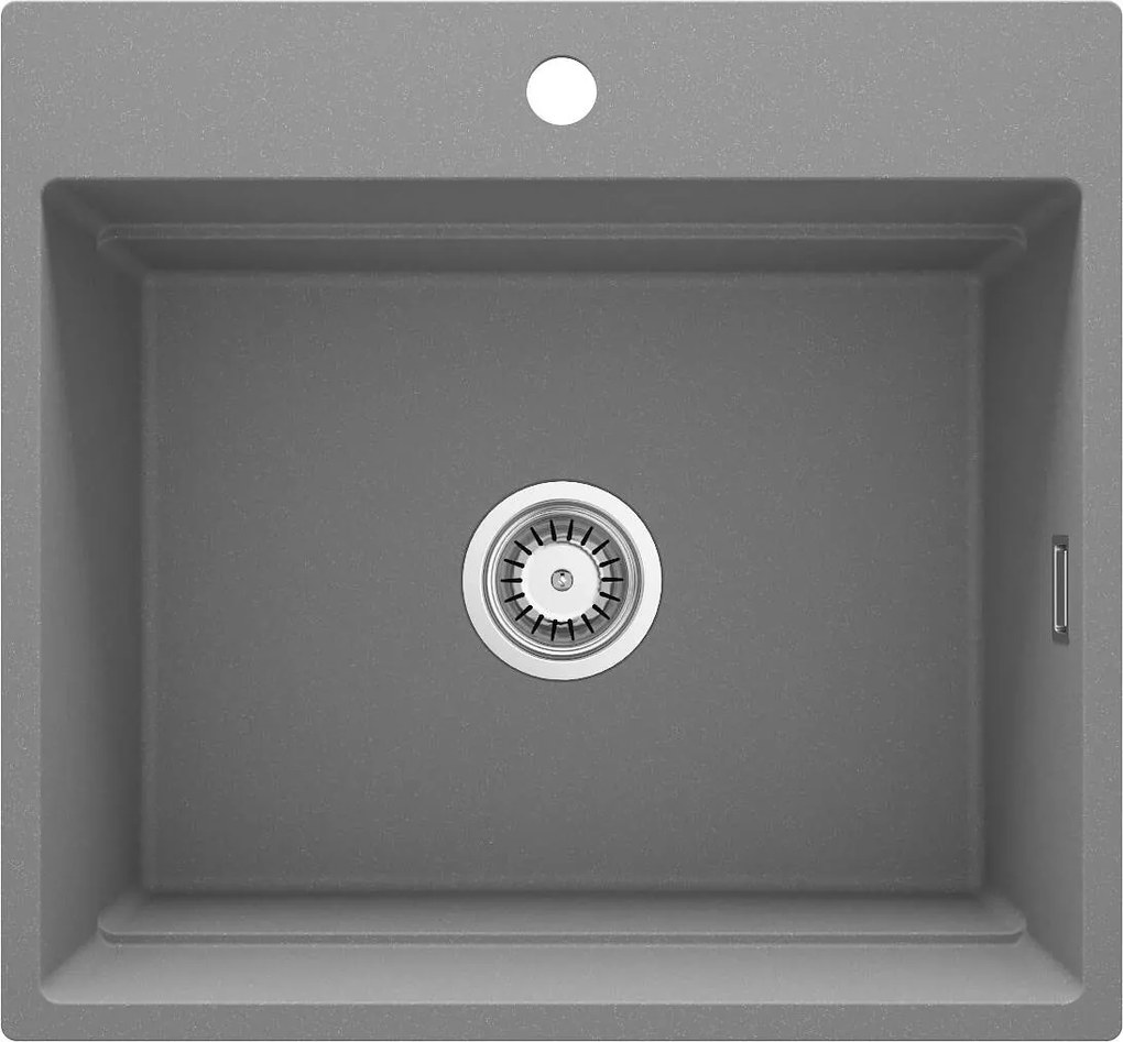 Deante Magnetic, 1-komorový granitový drez 560x520x220mm, šedá metalíza, DEA-ZRM_S10A