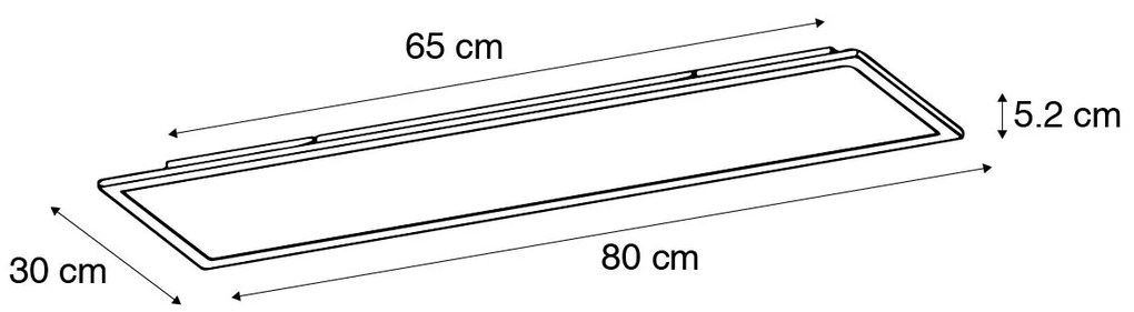Stropné svietidlo čierne 80 cm vrátane LED s diaľkovým ovládaním - Live