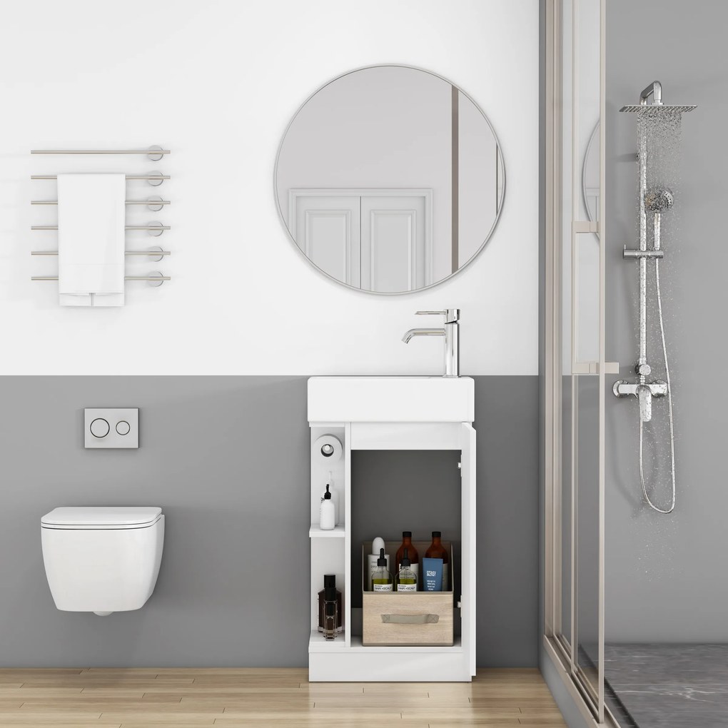 Voľne stojaca skrinka s umývadlom Houseland Ruvin 46 cm biela