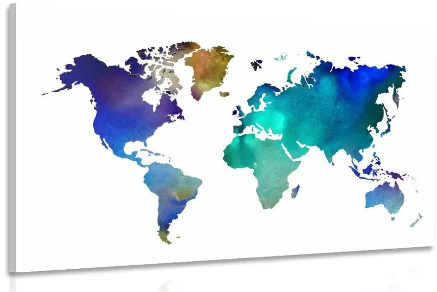 Obraz farebná mapa sveta v akvarelovom prevedení Varianta: 90x60
