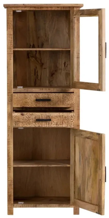 furniture-nabytek.cz - Masivní vitrína Mumbai Mango z mangového dřeva, lakovaná, hnědá