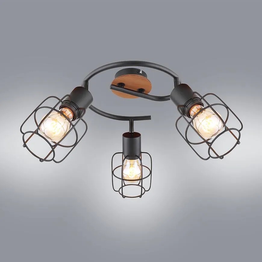 Stropné bodové svietidlo 54037-3 čierno-hnedé LS3