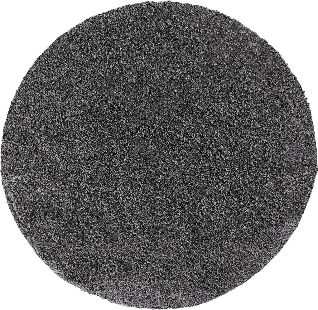 DY Tmavosivý okrúhly shaggy koberec Camel Rozmer: 120 cm