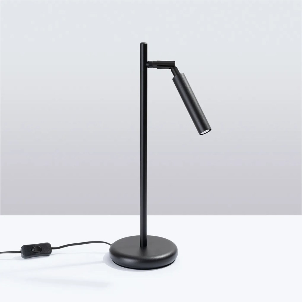 Stolná lampa Pastelo, 1x čierne kovové tienidlo