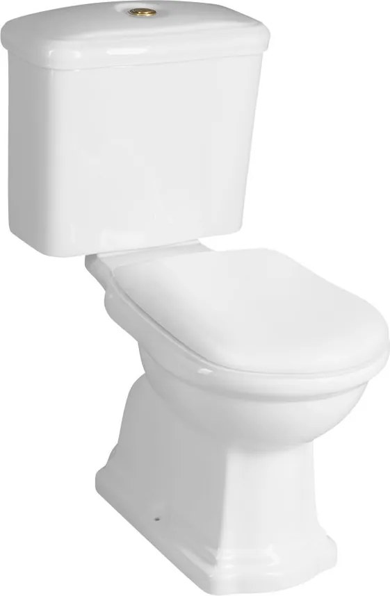 Kerasan Kerasan, RETRO WC kombi, spodný odpad, biela-bronz, WCSET13-RETRO-SO