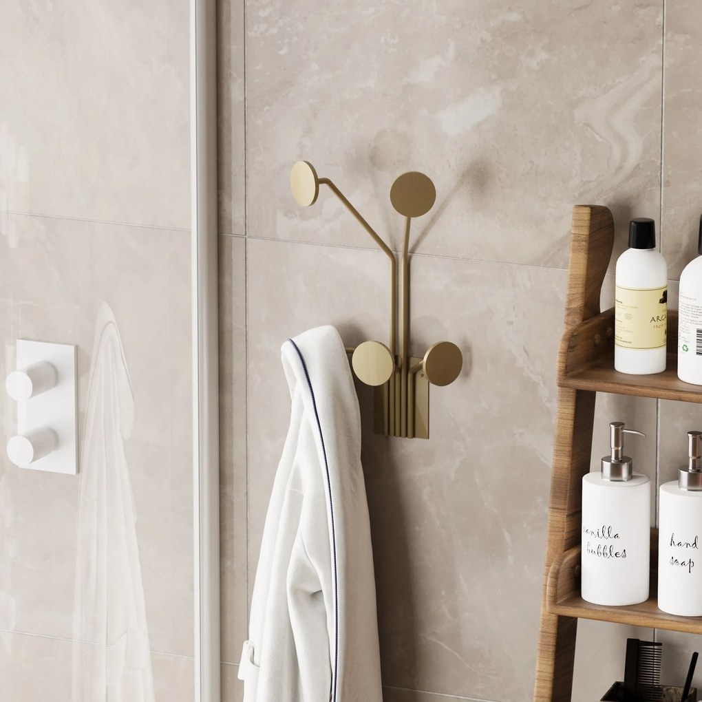 Nástenný kovový háčik Giraffe 24 cm zlatý