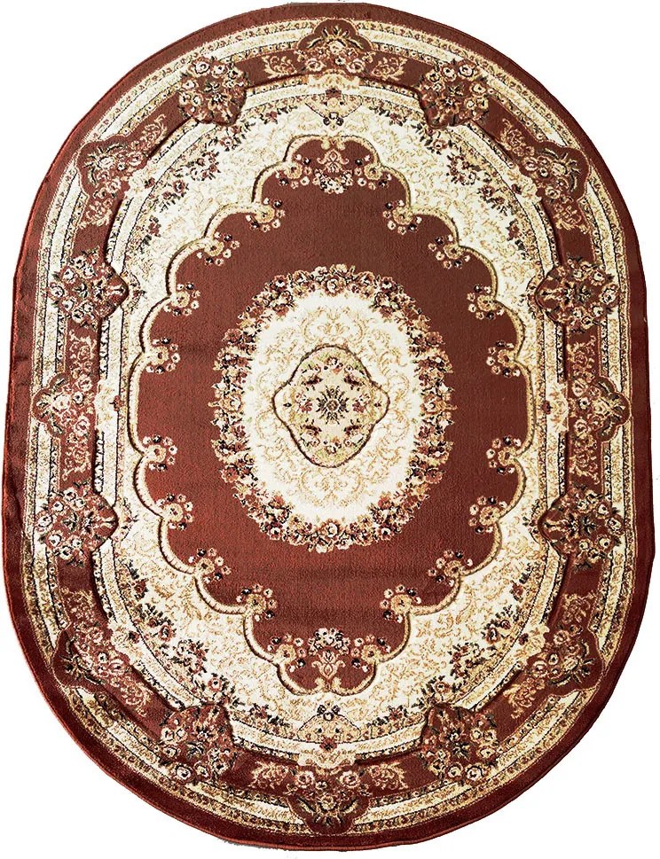 Oválny béžový koberec Adora 5547 VIZON s jemným vzorom Rozmer: 200x290 cm