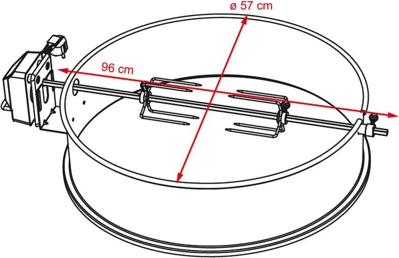 Grilovací golier s ihlou a motorom AVENBERG RINGO
