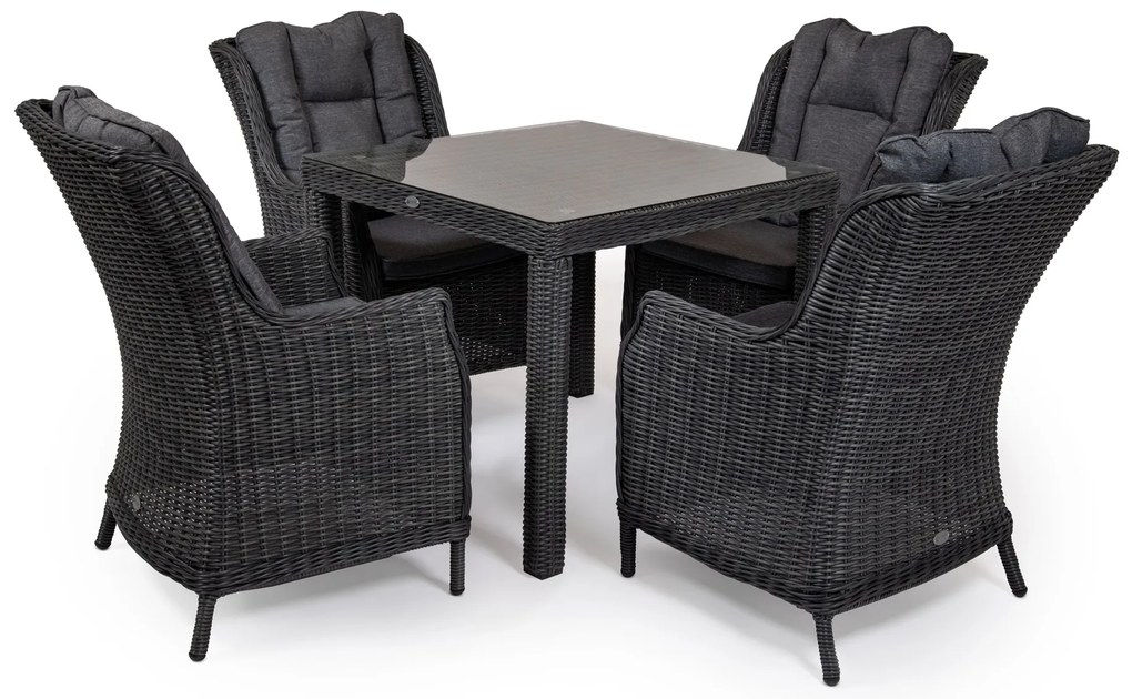 Záhradná jedálenská súprava KINGSTON 90 tmavosivá