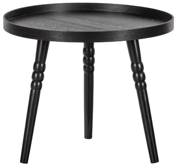 Ponto príručný stolík čierny Ø55 cm