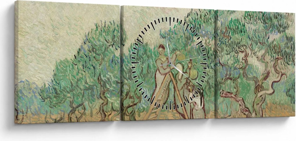 Obraz - Vincent van Gogh, The Olive Orchard, reprodukcia (s hodinami) (90x30 cm)