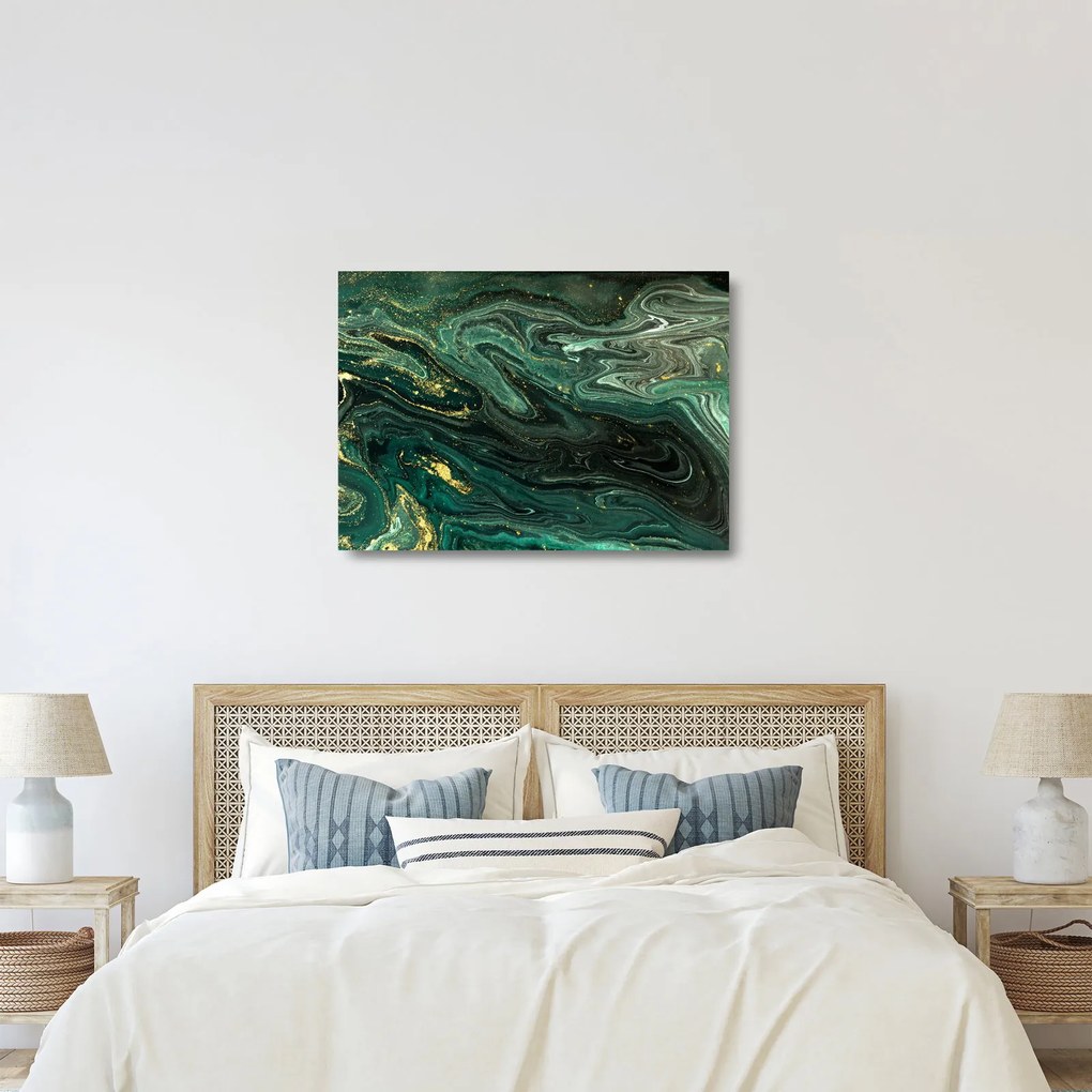 Sklenený obraz - Zelený mramor (70x50 cm)