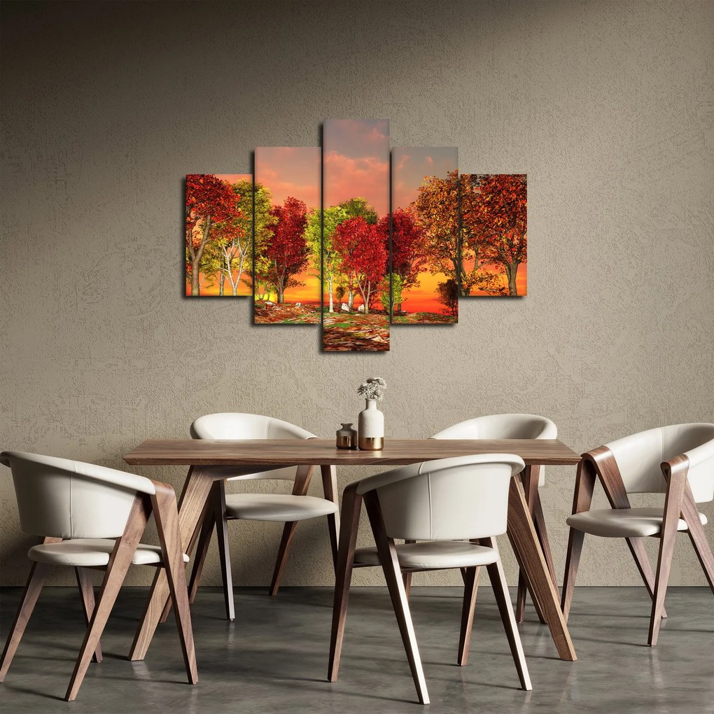 Obraz - Farebné stromy (150x105 cm)
