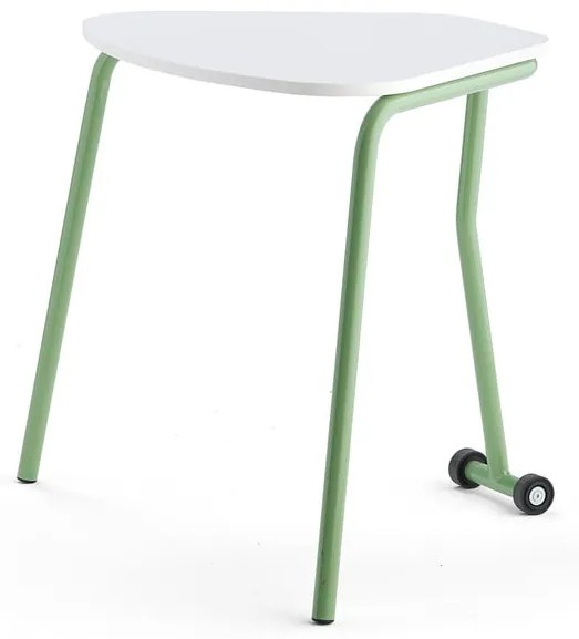 Skladací stôl HEX, 740x800x620 mm, biela, svetlozelený rám