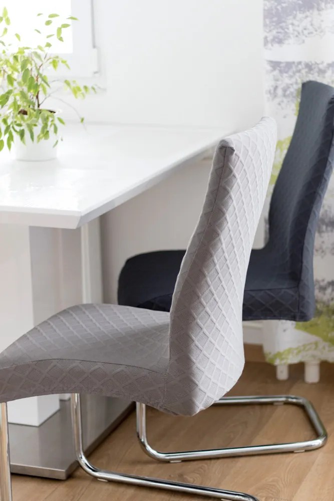 Home Elements Poťah na stoličku, tmavo sivý Množstvo: 4 ks