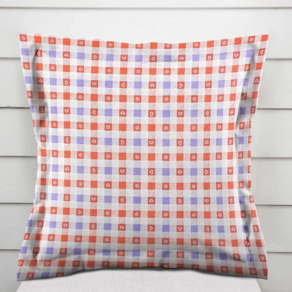 Biante Dekoračná obliečka na vankúš s lemom Leona LN-028 Červeno-modré káro 45 x 45 cm