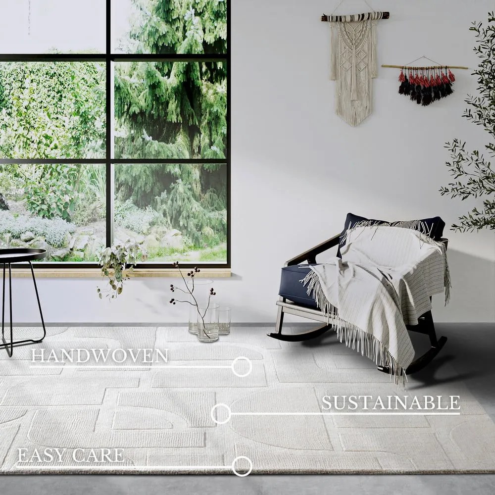 Krémovobiely ručne tkaný vlnený koberec 190x280 cm Alexis – Villeroy&amp;Boch