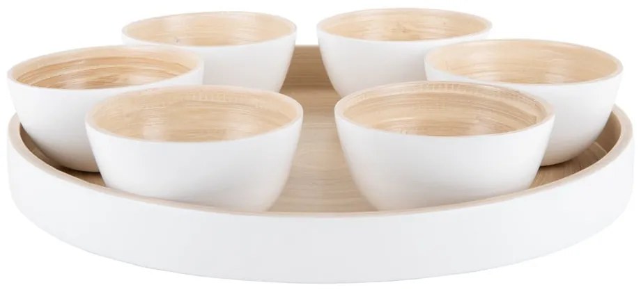 Biela bambusová servírovacia súprava ø 32 cm Puro – PT LIVING