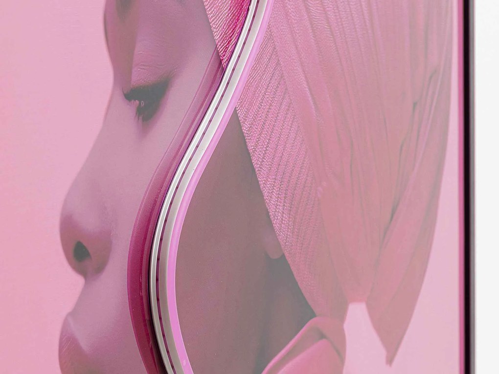 Pink Woman LED obraz  ružový 80x80 cm