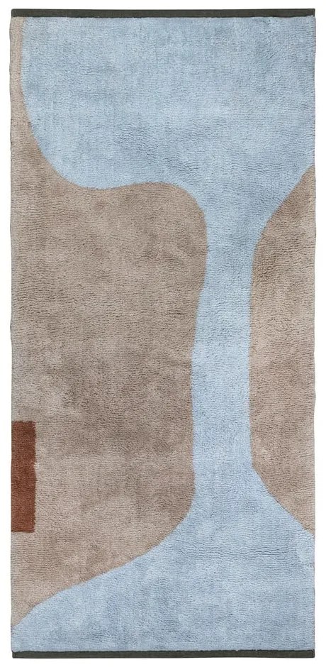 Bavlnený prateľný behúň vo svetlomodrej a béžovej farbe 70x150 cm Figura – Mette Ditmer Denmark