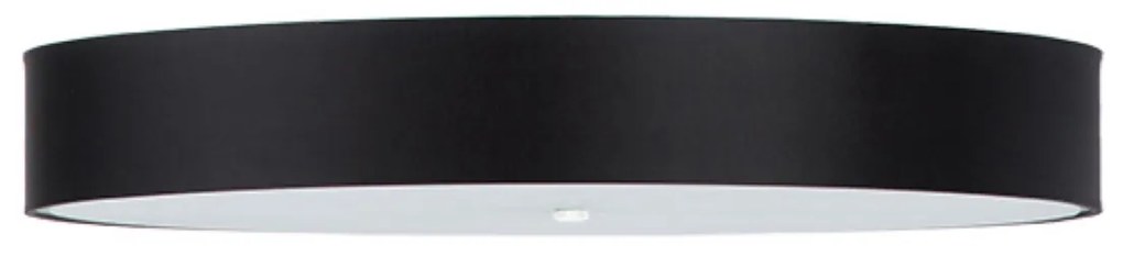 Stropné svietidlo Skala, 1x čierne textilné tienidlo, (biele sklo), (fi 100 cm)