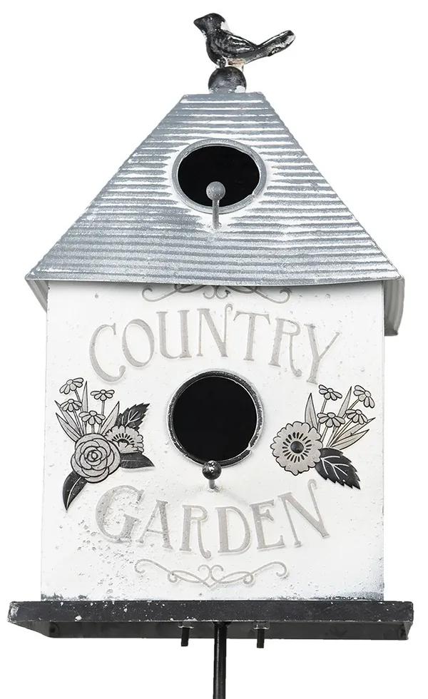 Záhradný dekoratívny zápich vtáčia búdka Country Garden - 18*13*109 cm