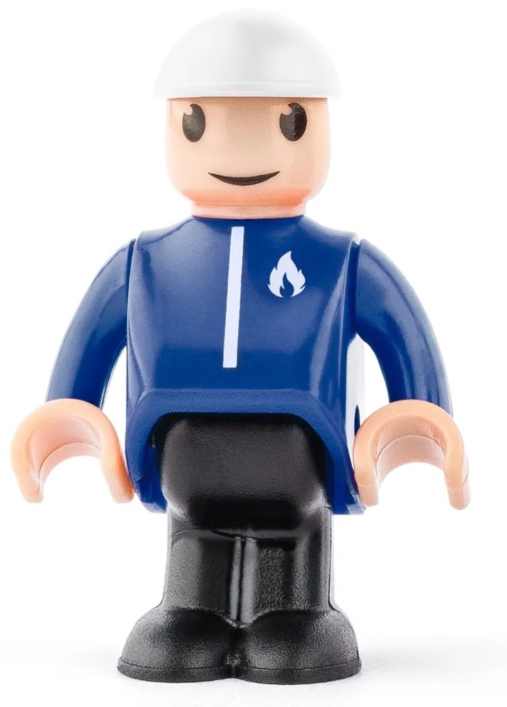 Woody Autíčko Hasiči s panáčikom k vláčikodráhe, červená