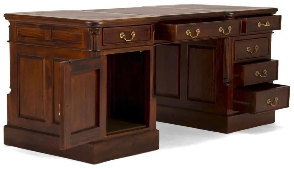 furniture-nabytek.cz - Masívny písací stôl Cambridge z mahagónu, lakovaný, hnedý – 160×80×80 cm