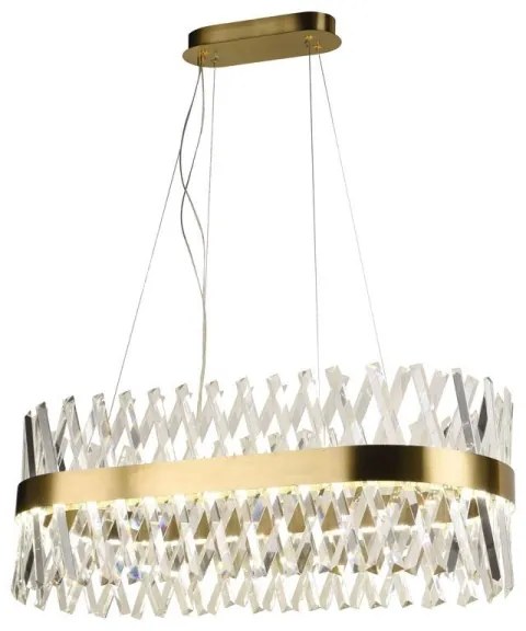 LED Stmievateľný krištáľový luster na lanku LED/90W/230V + diaľkové ovládanie